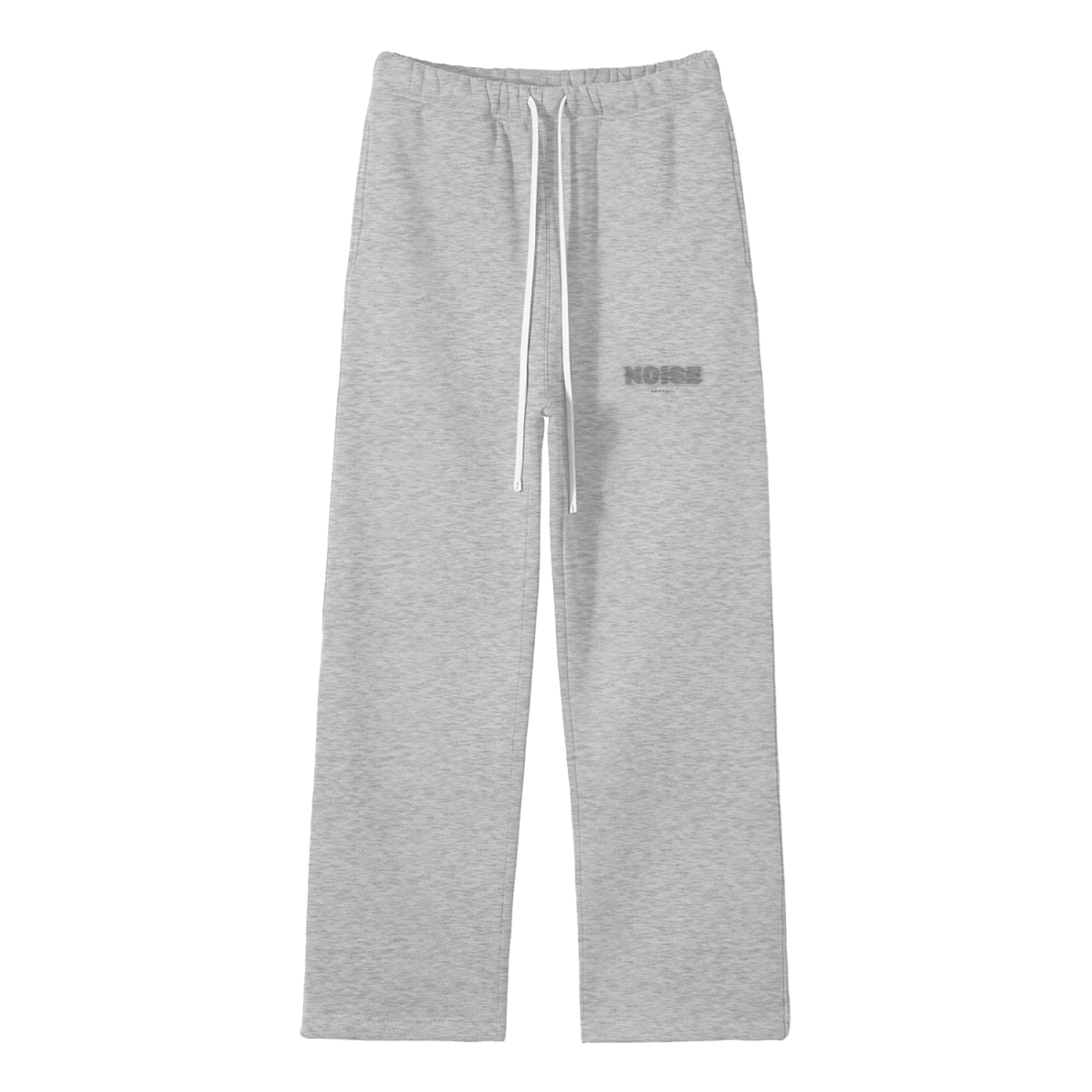 Streetwear Unisex Solid Color Fleece Straight Leg Pants Black Logo