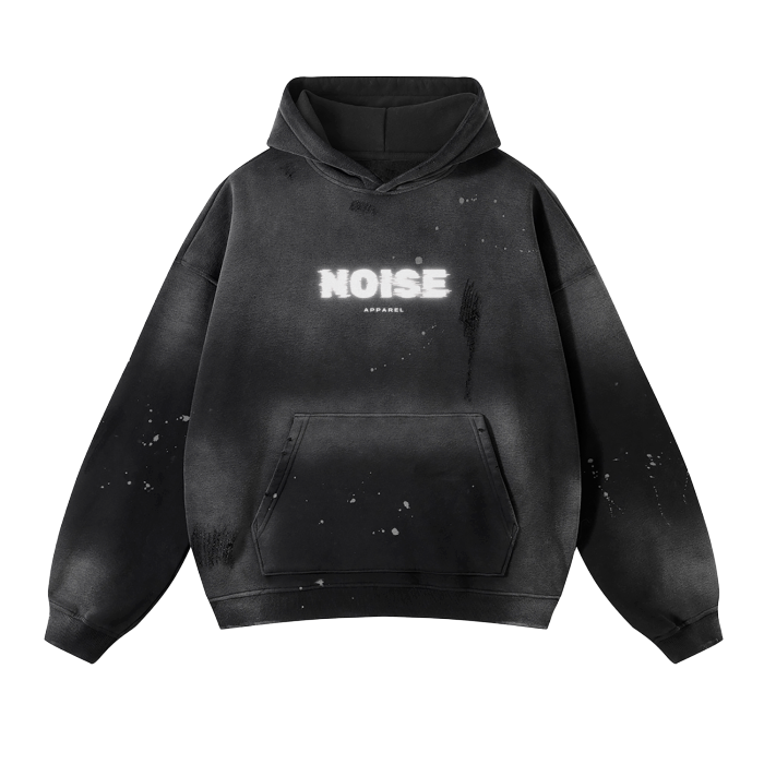 The Noise - Vintage Wash Frayed Fleece Hoodie