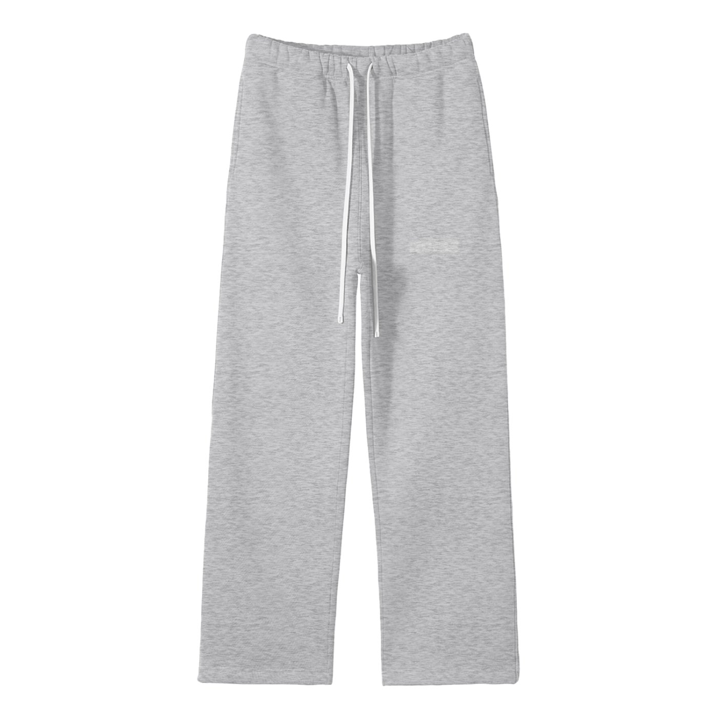 Streetwear Unisex Solid Color Fleece Straight Leg Pants White Logo